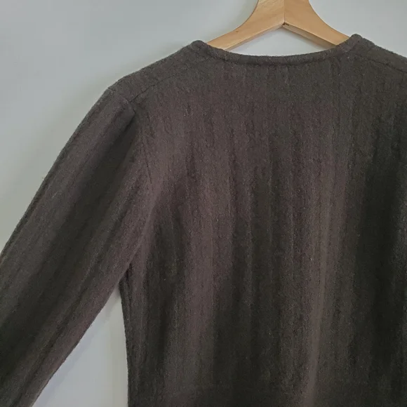 Vintage Small Sweater Tristan And Iseut Wool Cardigan Forest Green V-neck Button - Picture 3 of 16